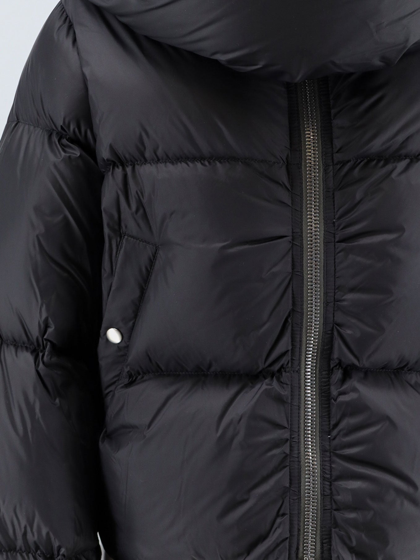 Crop-fit nylon down jacket