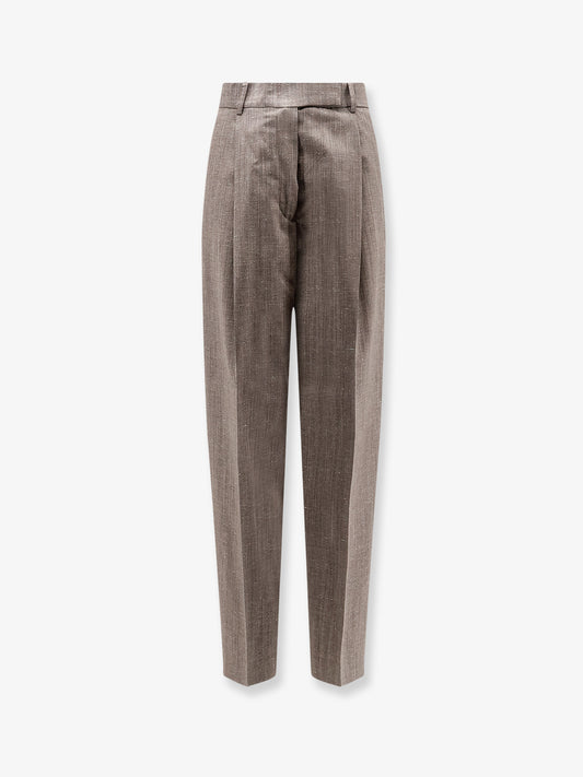 Mélange wool and viscose trousers