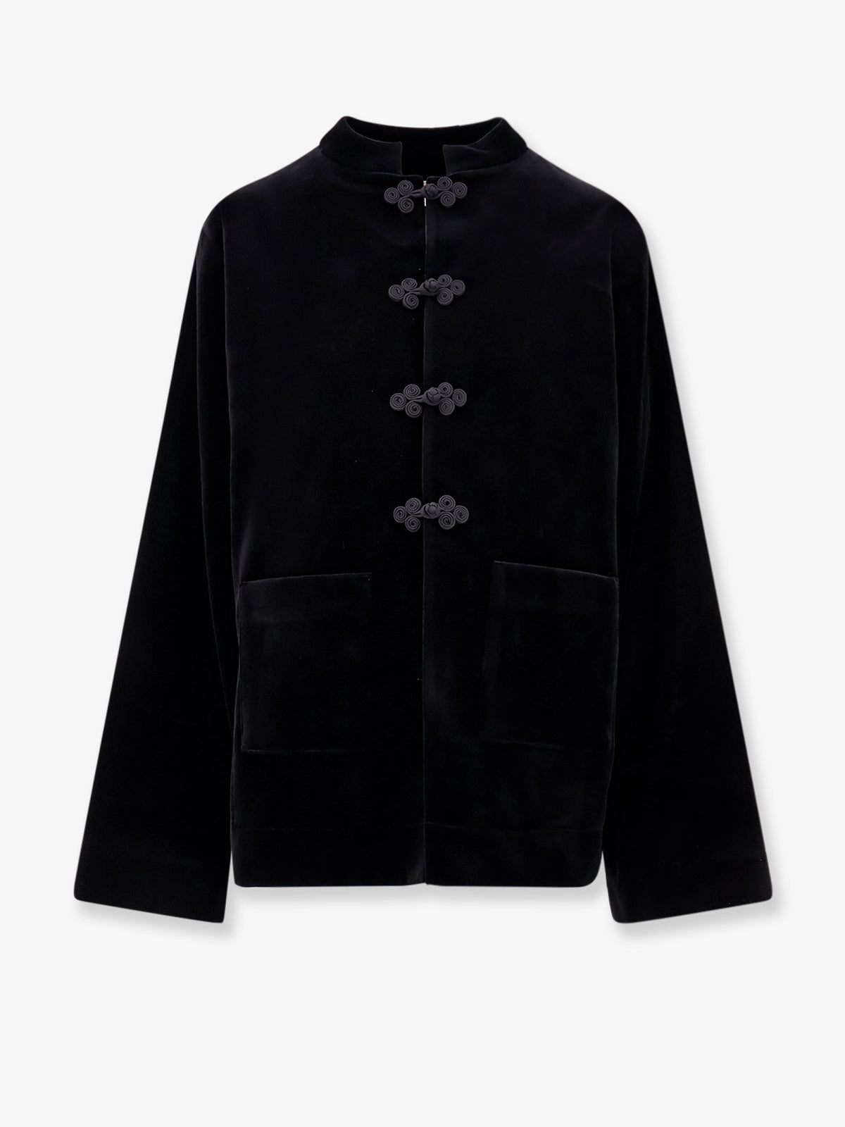 Velvet blazer with Pankou closure