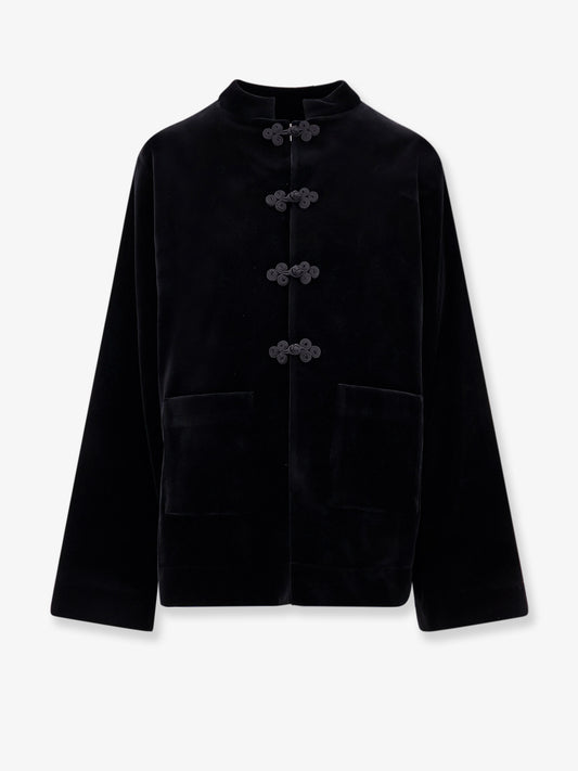 Velvet blazer with Pankou closure