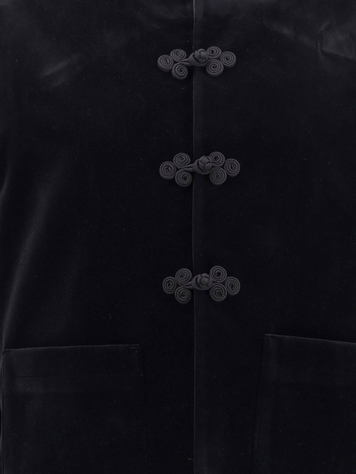 Velvet blazer with Pankou closure
