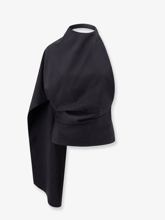 Draped wool top