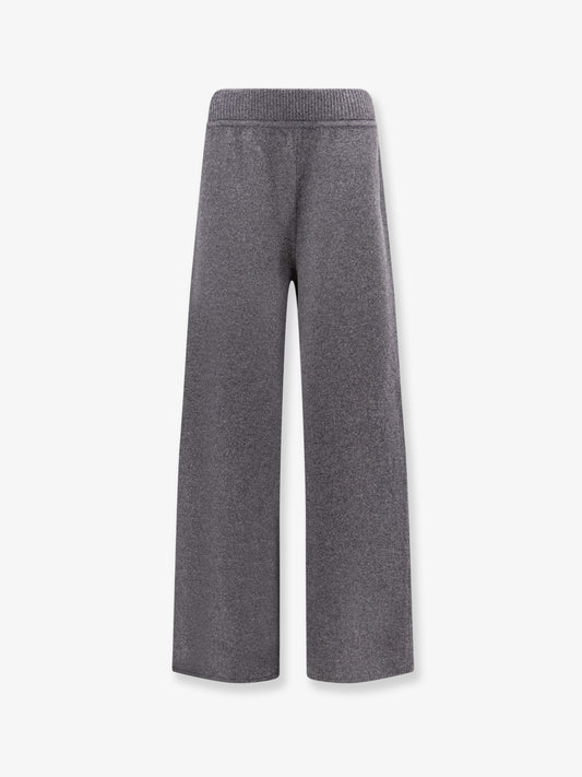 Melange knit trousers
