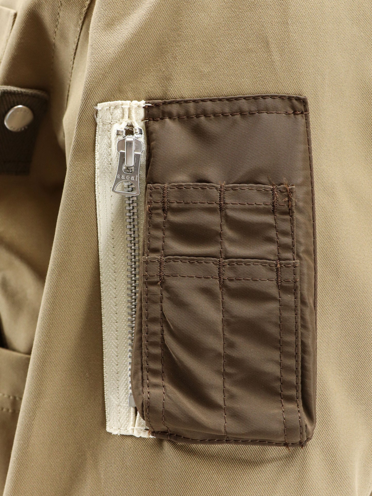 Giubbino in cotone con colletto in ecopelle