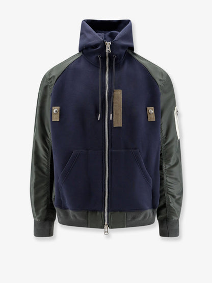 Cotton blend sweatshirt with nylon sleeves thumbnail