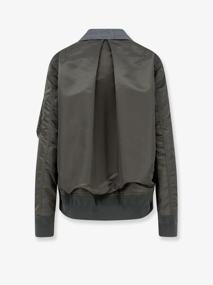 Wool blazer with nylon sleeves thumbnail