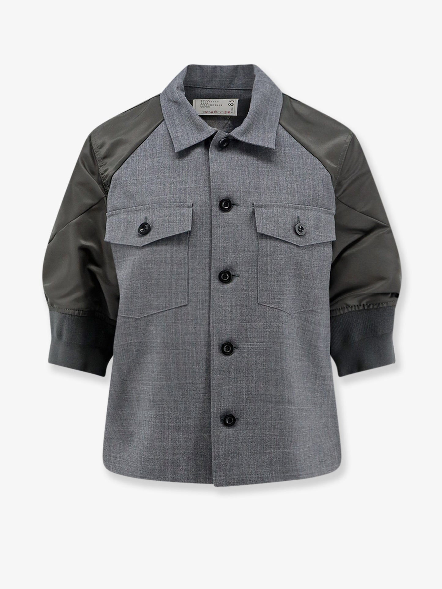 Wool shirt with nylon sleeves