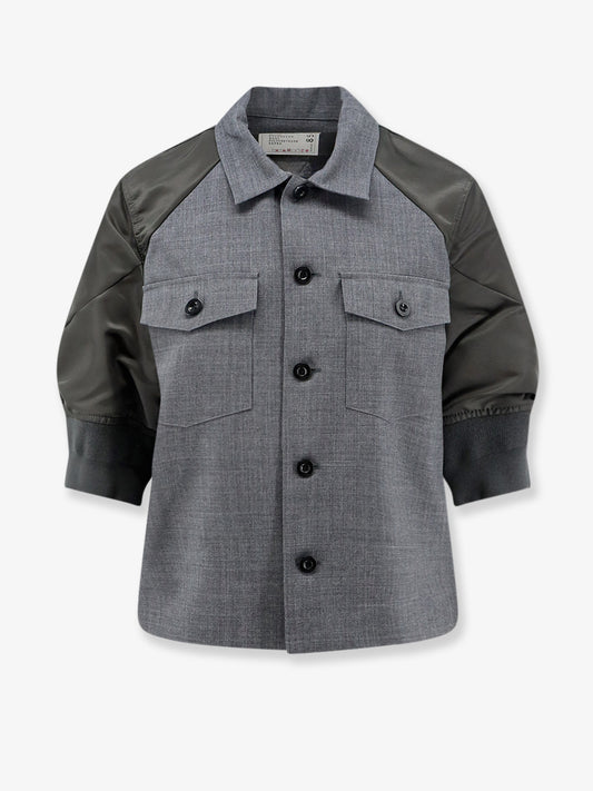 Wool shirt with nylon sleeves
