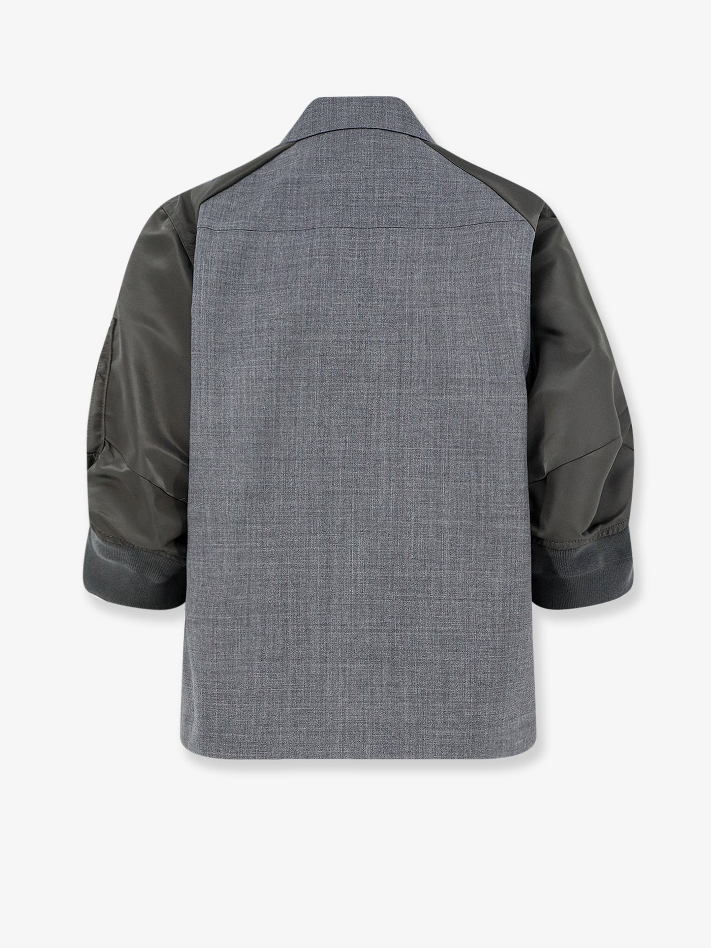 Wool shirt with nylon sleeves