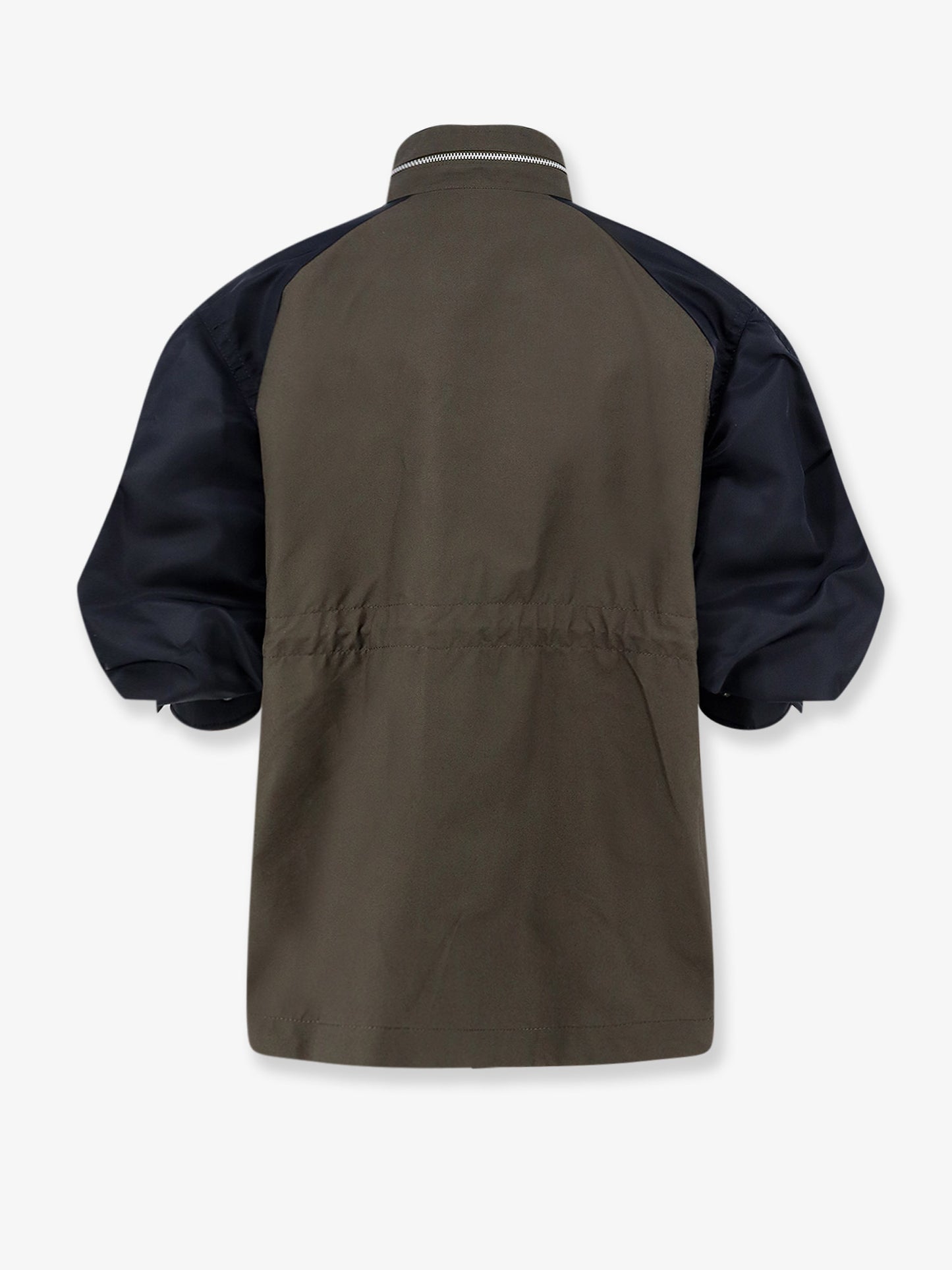 Canvas jacket with nylon sleeves