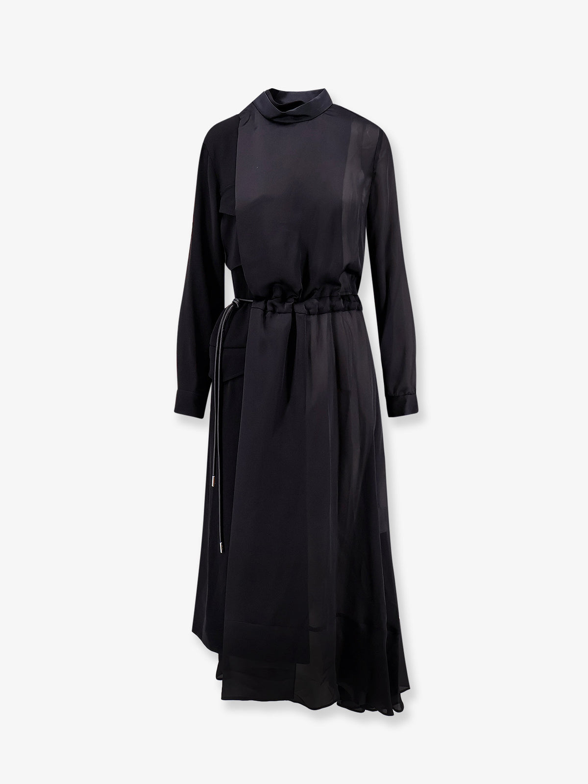 Dress with satin inserts