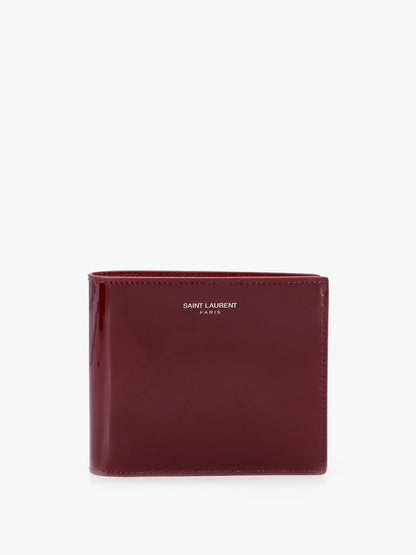 Patent leather wallet with engraved logo on the front thumbnail
