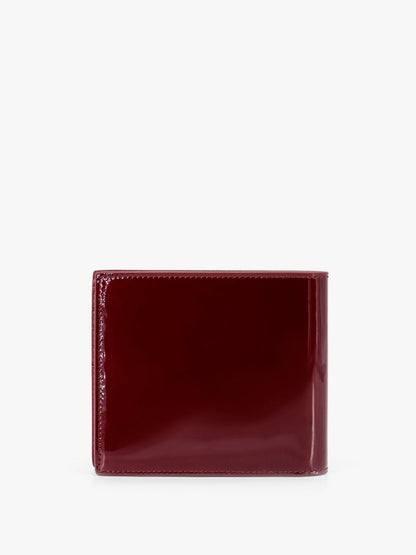 Patent leather wallet with engraved logo on the front thumbnail