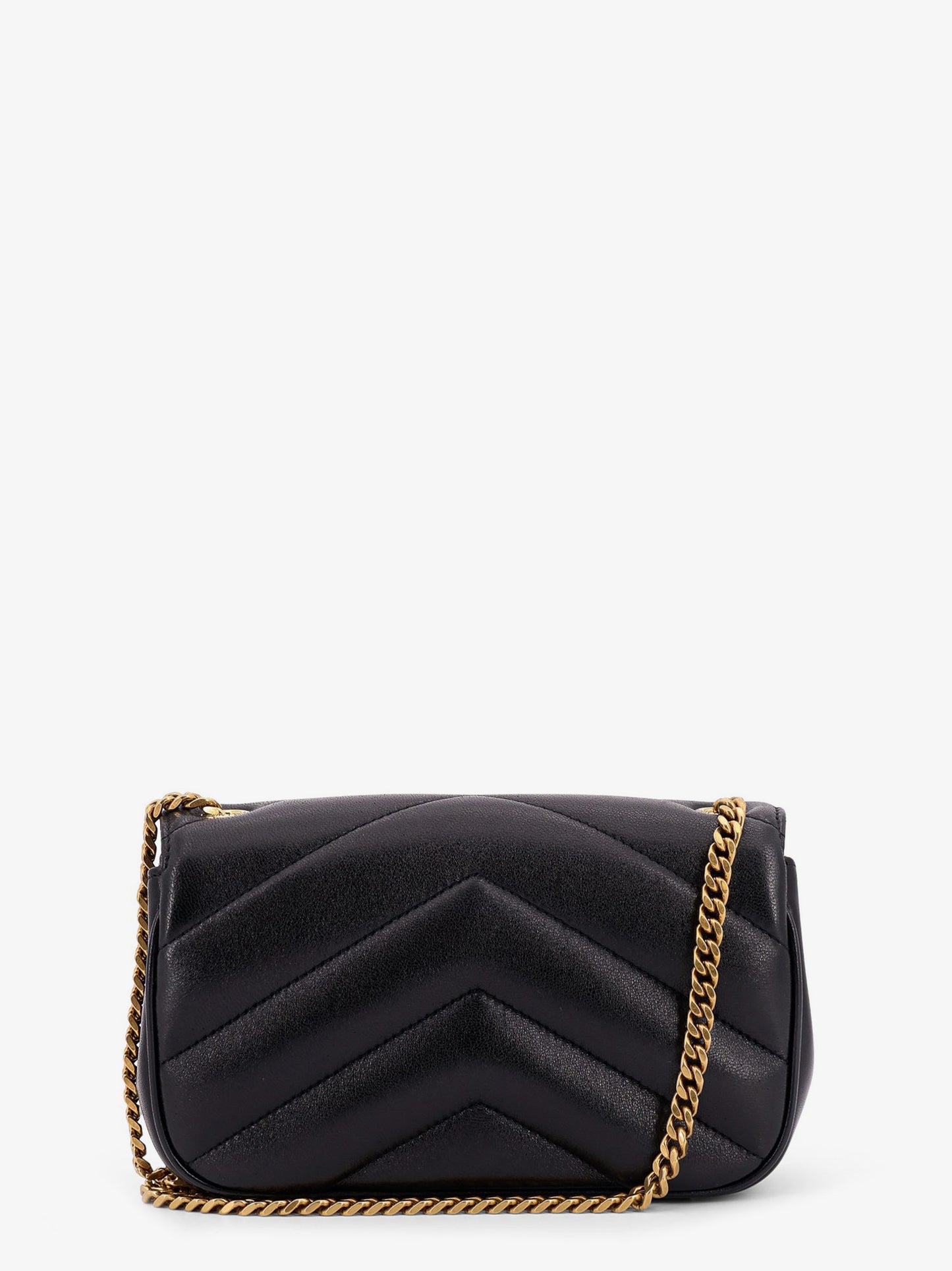 Borsa a spalla Loulou Mini in pelle con impunture Chevron