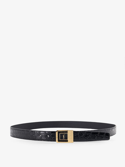La 66 crocodile-embossed leather belt