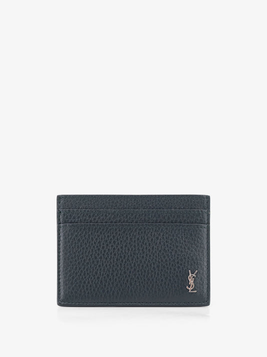 Tiny Cassandre textured leather card holder