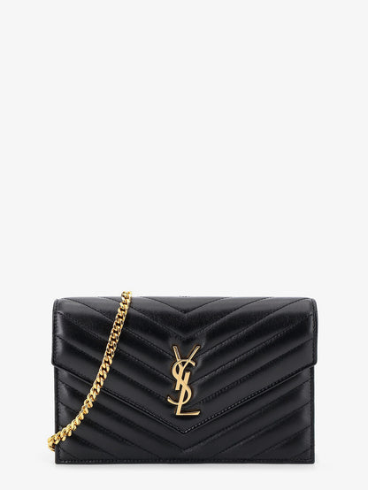 Borsa a tracolla in pelle con logo Cassandra in metallo thumbnail