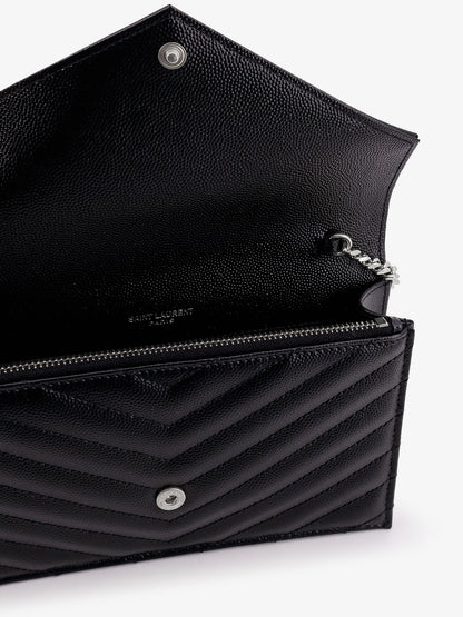Envelope leather wallet crossbody bag with chain shoulder strap thumbnail