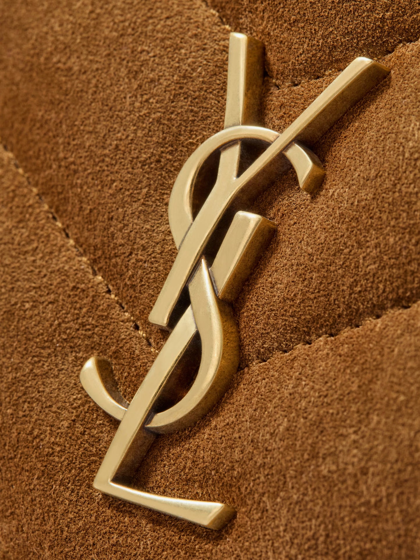 Loulou suede crossbody bag with Cassandre logo on the front