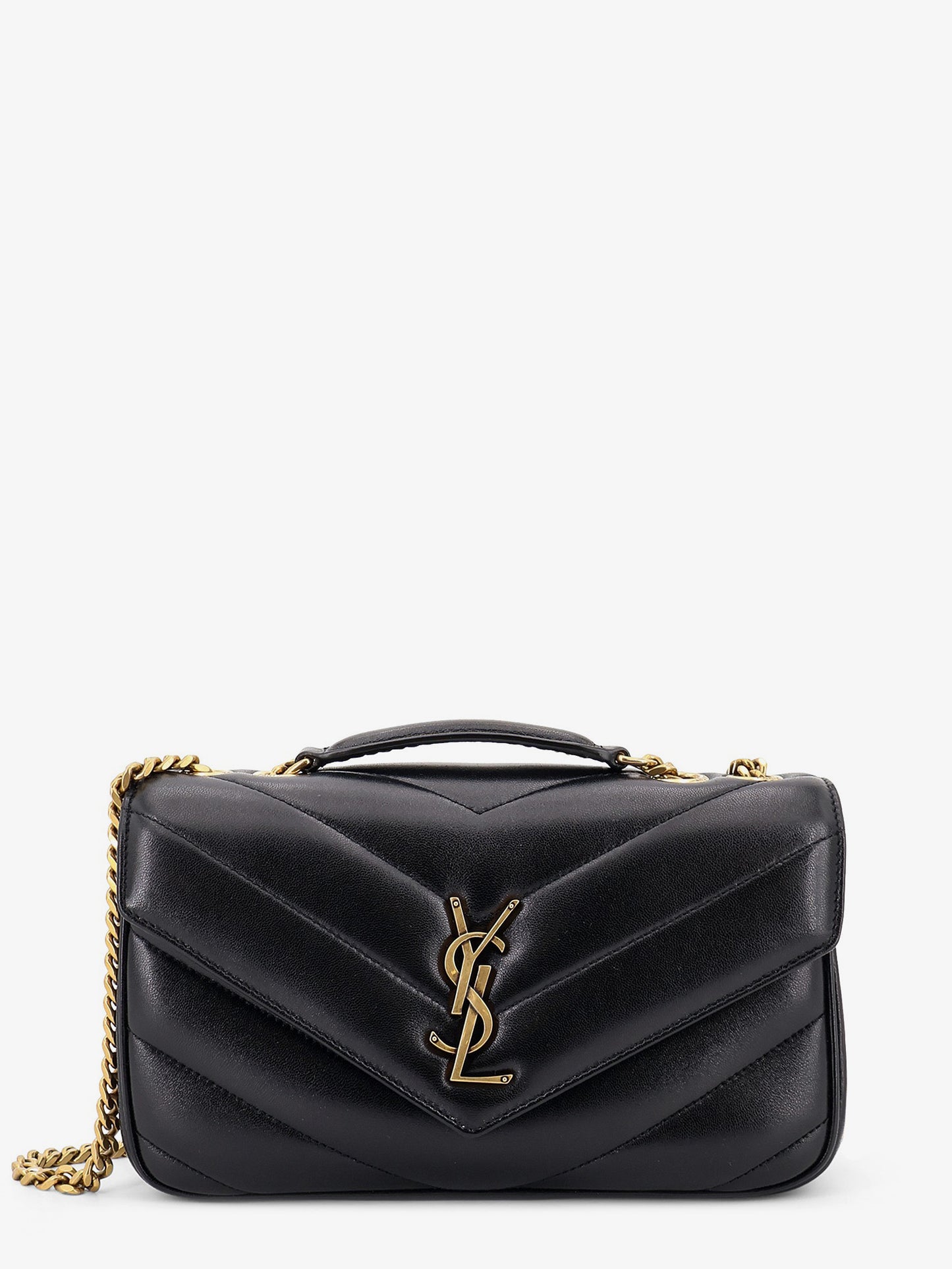 Borsa a tracolla Loulou in pelle con logo Cassandre in metallo
