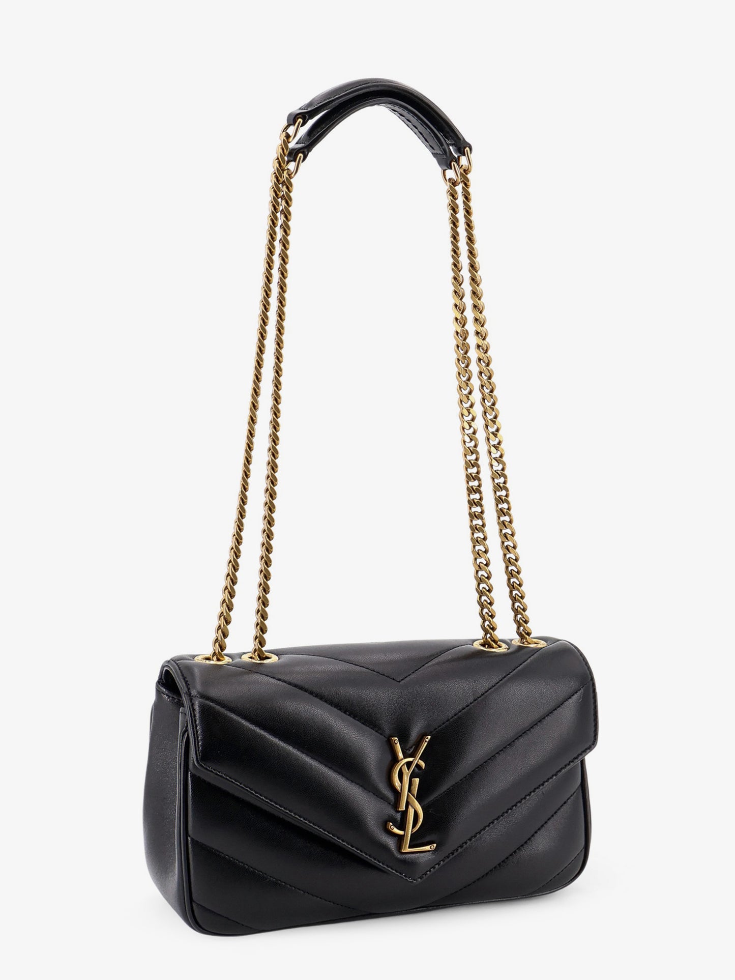 Borsa a tracolla Loulou in pelle con logo Cassandre in metallo