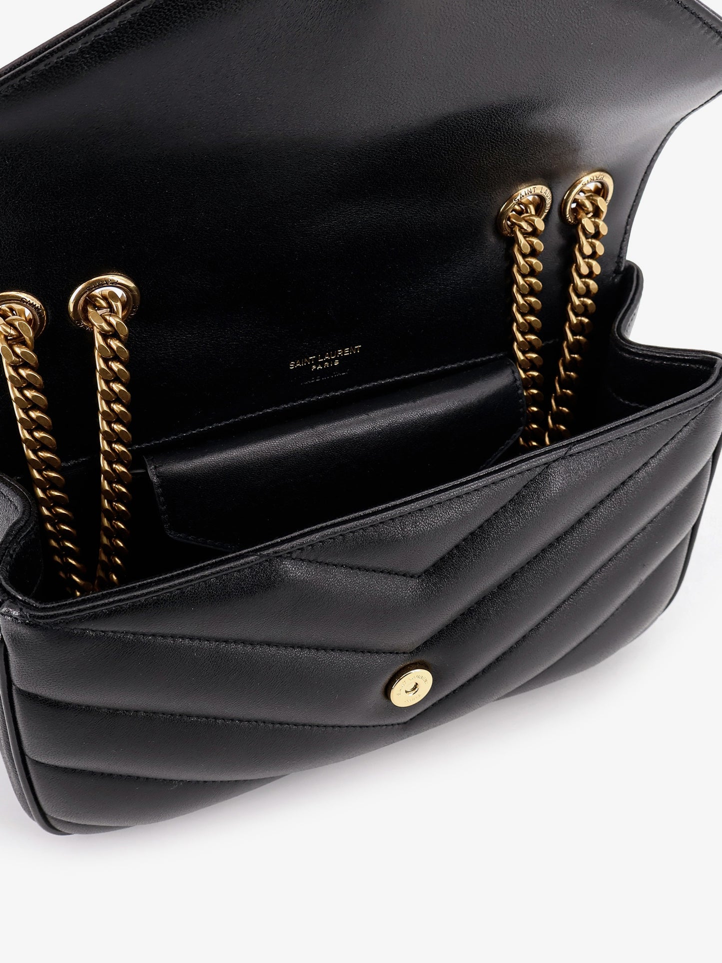 Borsa a tracolla Loulou in pelle con logo Cassandre in metallo