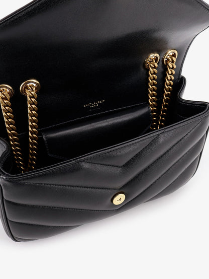 Borsa a tracolla Loulou in pelle con logo Cassandre in metallo thumbnail
