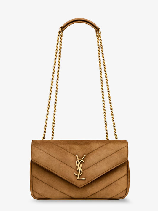 Borsa a tracolla Loulou in pelle con logo Cassandre in metallo