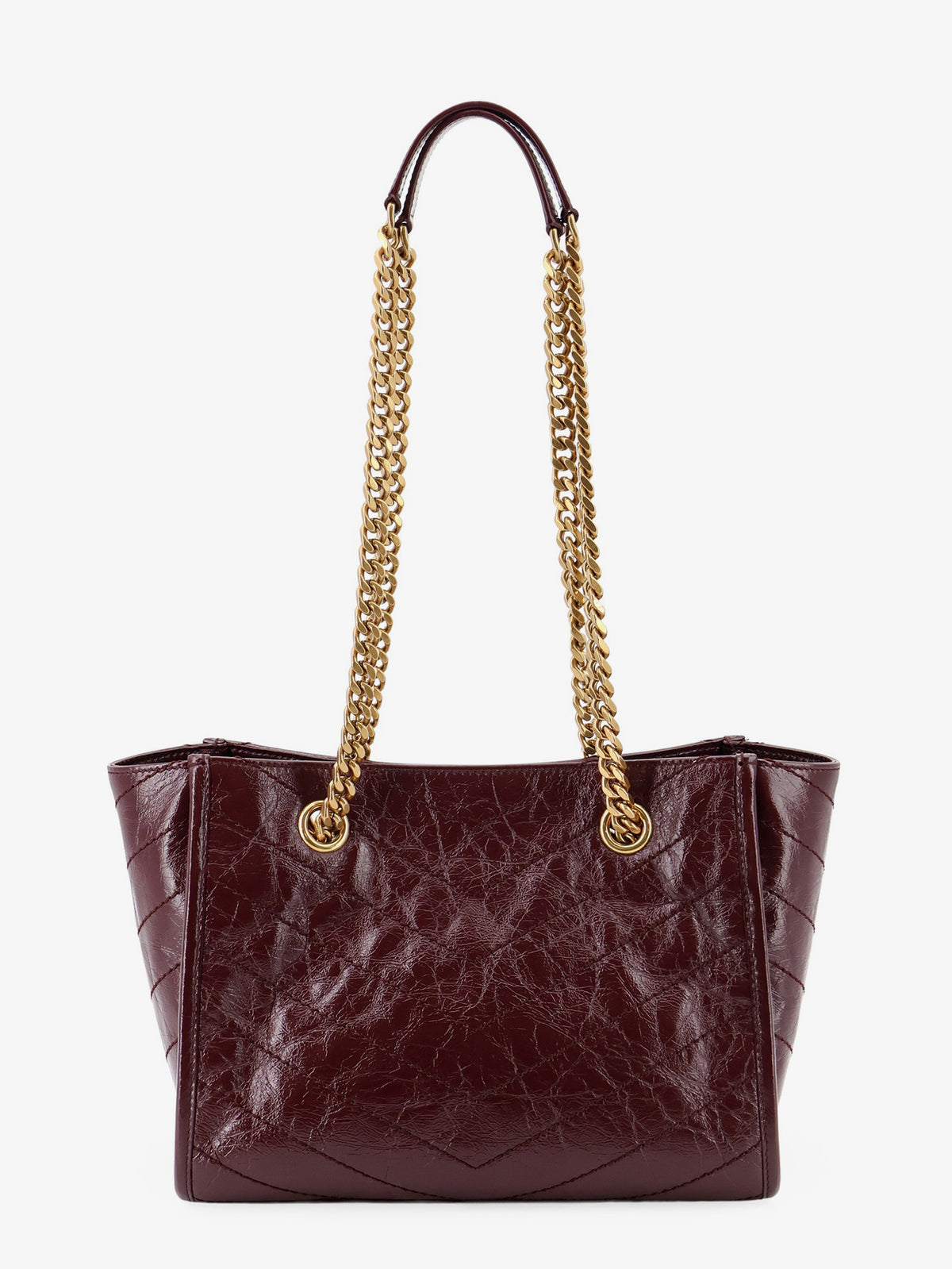 Niki vintage-effect leather shopping bag