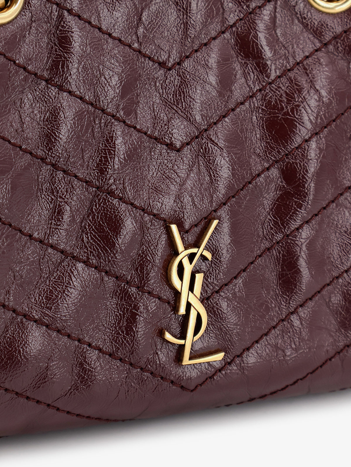 Niki vintage-effect leather shopping bag