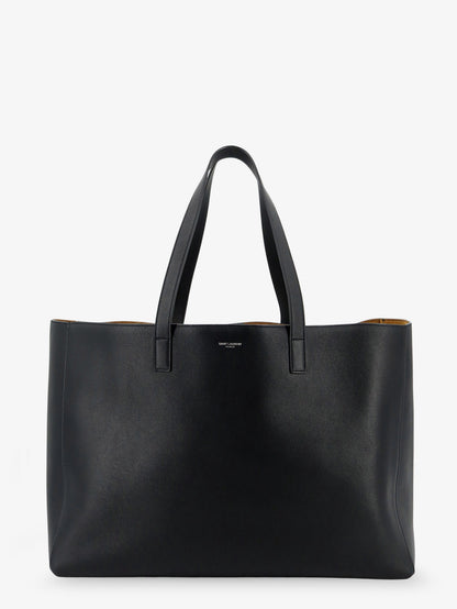 Leather shopping bag with front logo thumbnail