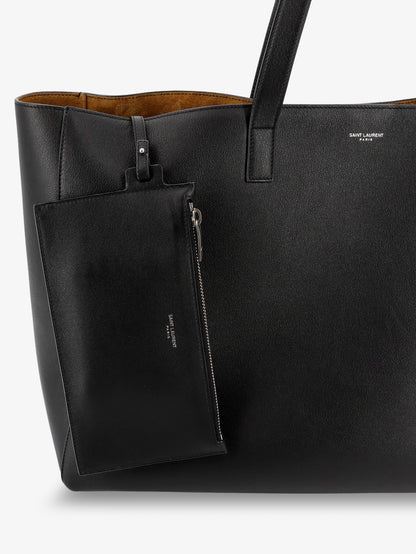 Leather shopping bag with front logo thumbnail
