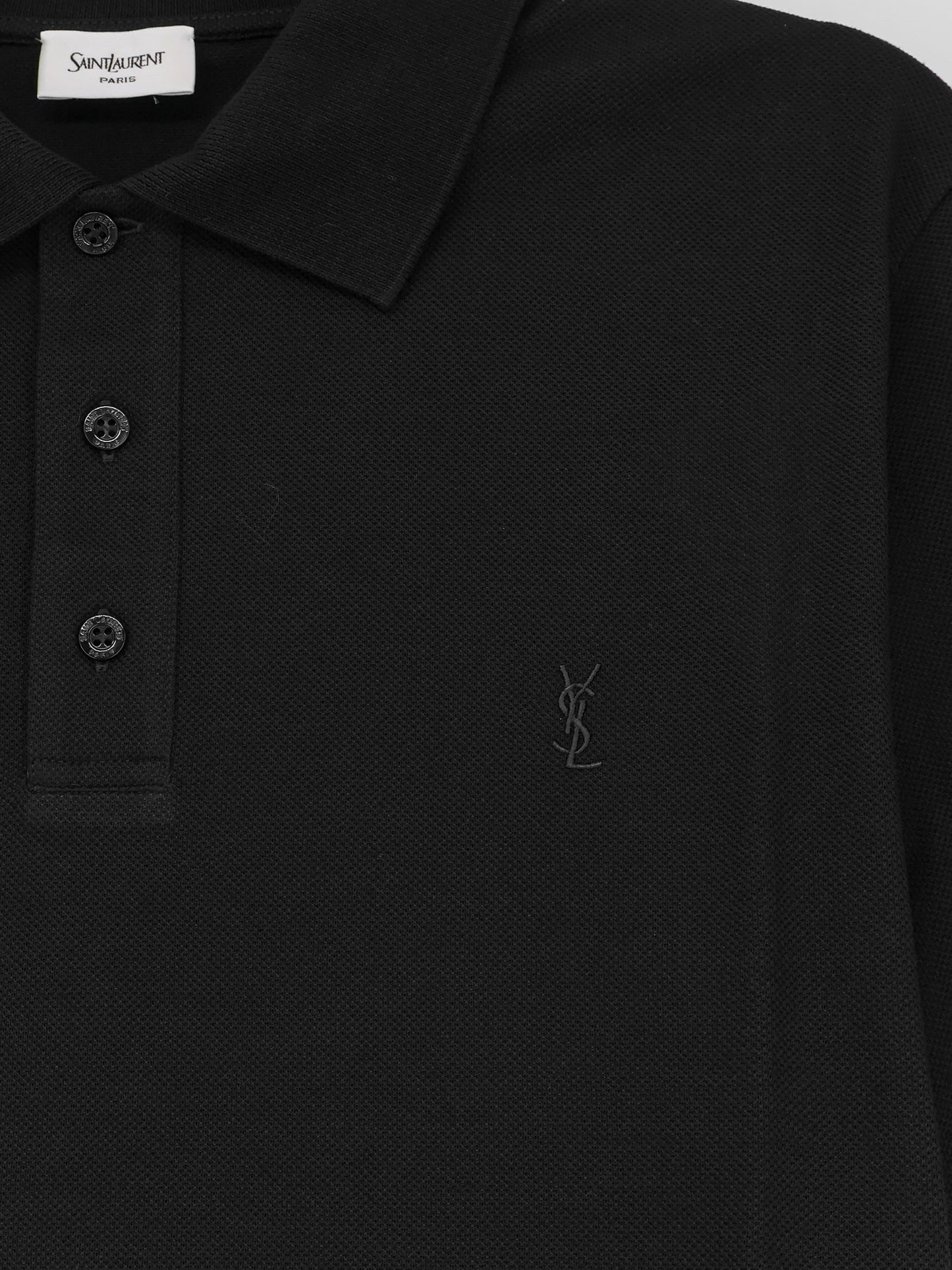 Piqué cotton polo shirt with Cassandre embroidery