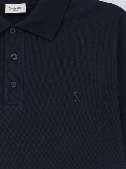 Piqué cotton polo shirt with Cassandre embroidery thumbnail