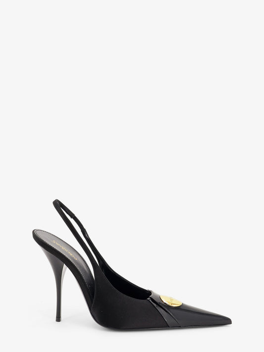 Louis patent leather pumps with logo tag