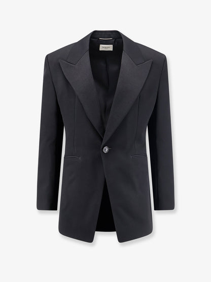 Single-breasted certified wool blazer thumbnail