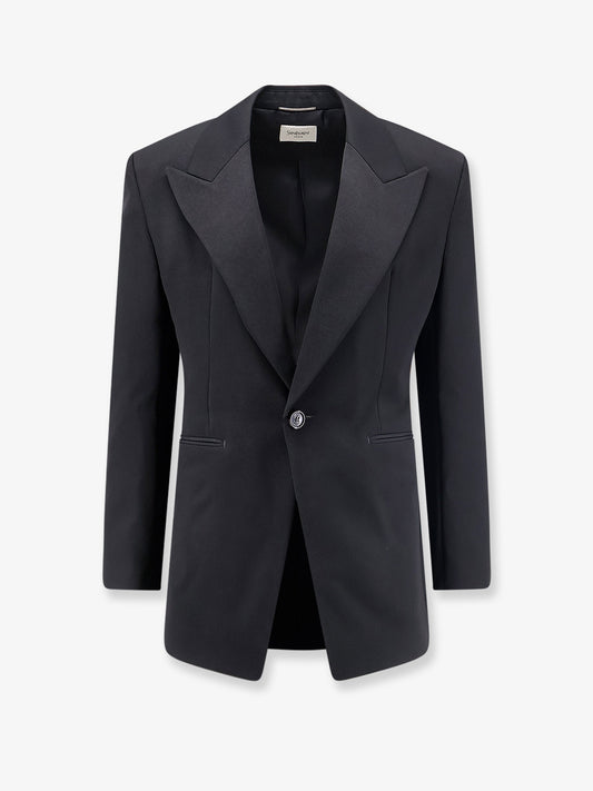 Single-breasted certified wool blazer