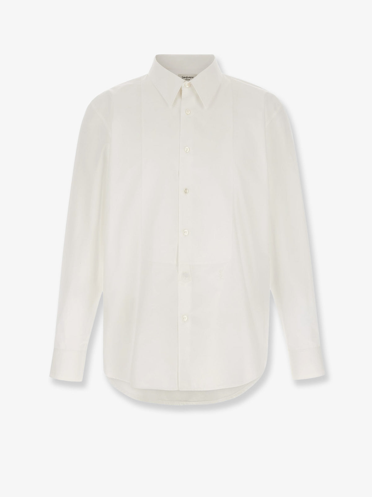 Cotton shirt with plastron