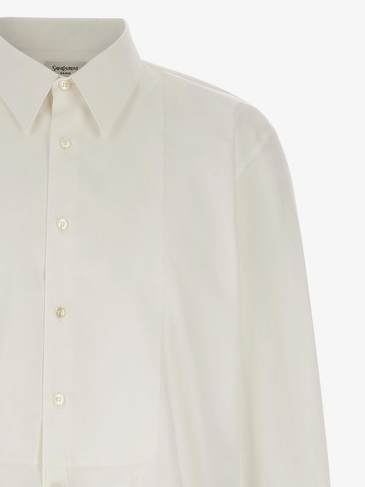 Cotton shirt with plastron