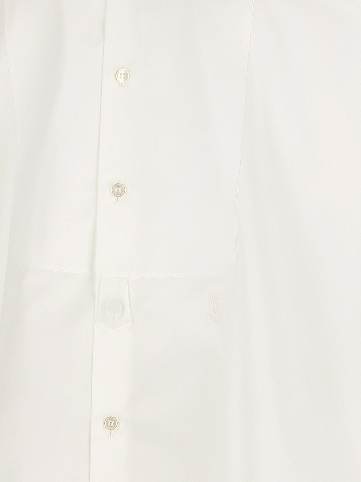 Cotton shirt with plastron