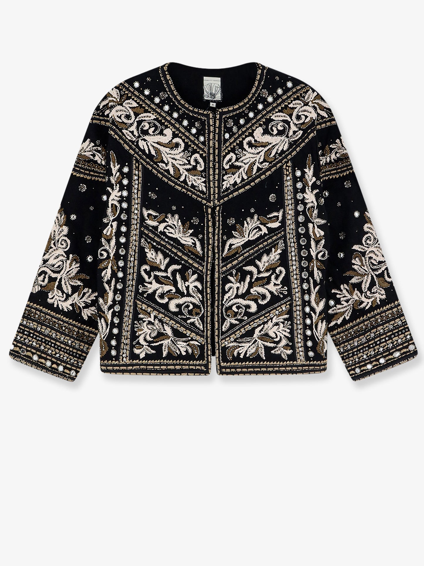 Blazer Tanika in cotone con ricami e paillettes all-over