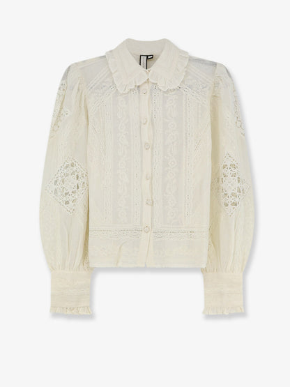 Zetna cotton top with all-over lace details thumbnail