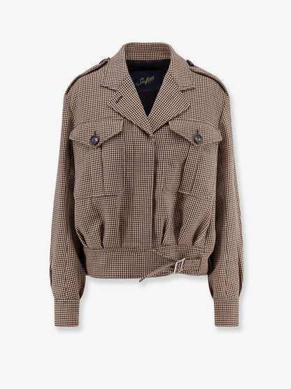 Cris wool jacket with houndstooth pattern thumbnail
