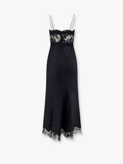 Satin dress with lace profiles thumbnail