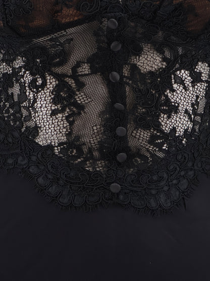 Satin dress with lace profiles thumbnail