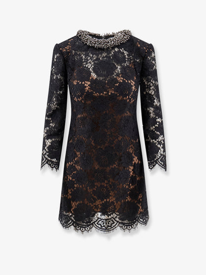 Black lace mini dress thumbnail
