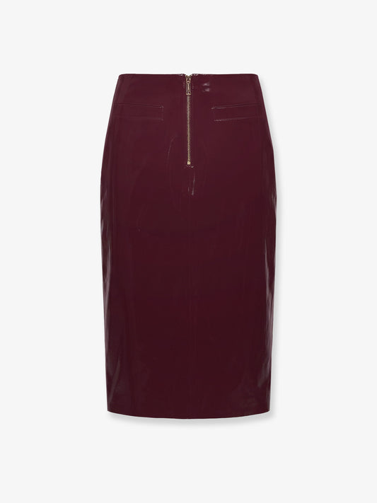 Vinyl midi skirt