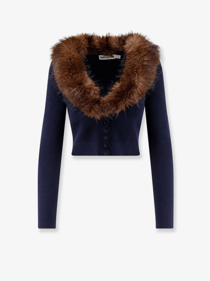 Cardigan con profilo in pelliccia ecologica thumbnail
