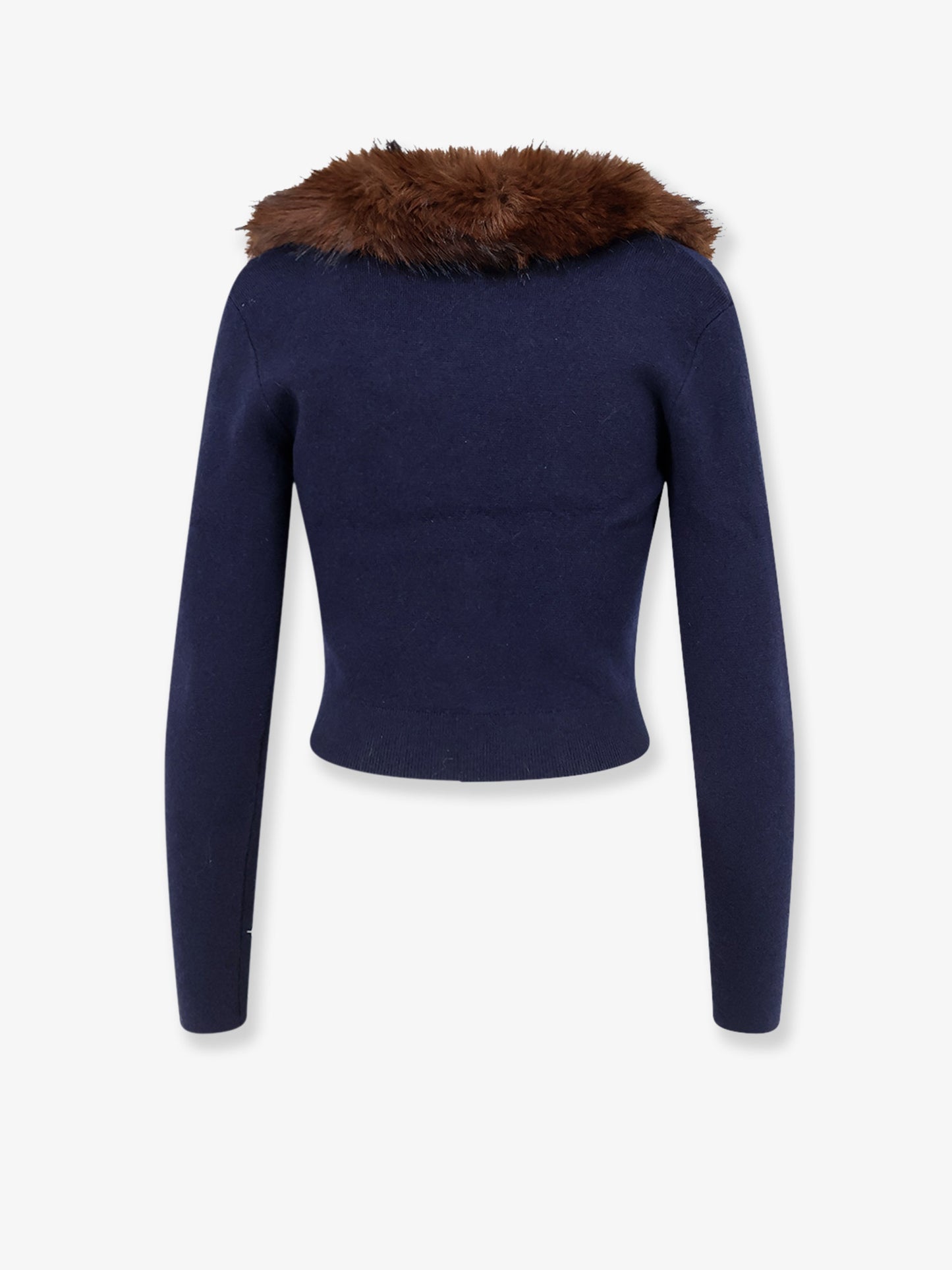 Cardigan con profilo in pelliccia ecologica