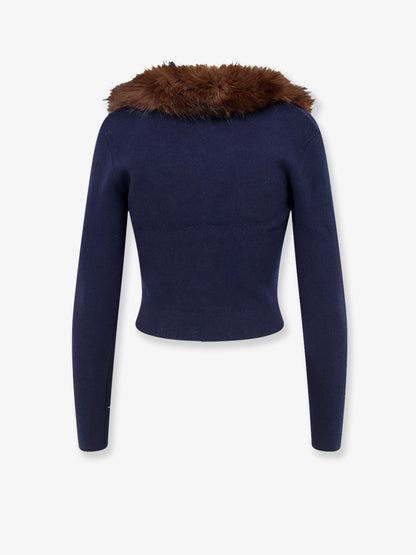 Cardigan con profilo in pelliccia ecologica thumbnail